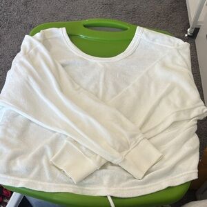 Aerie White terry material Long Sleeve Top